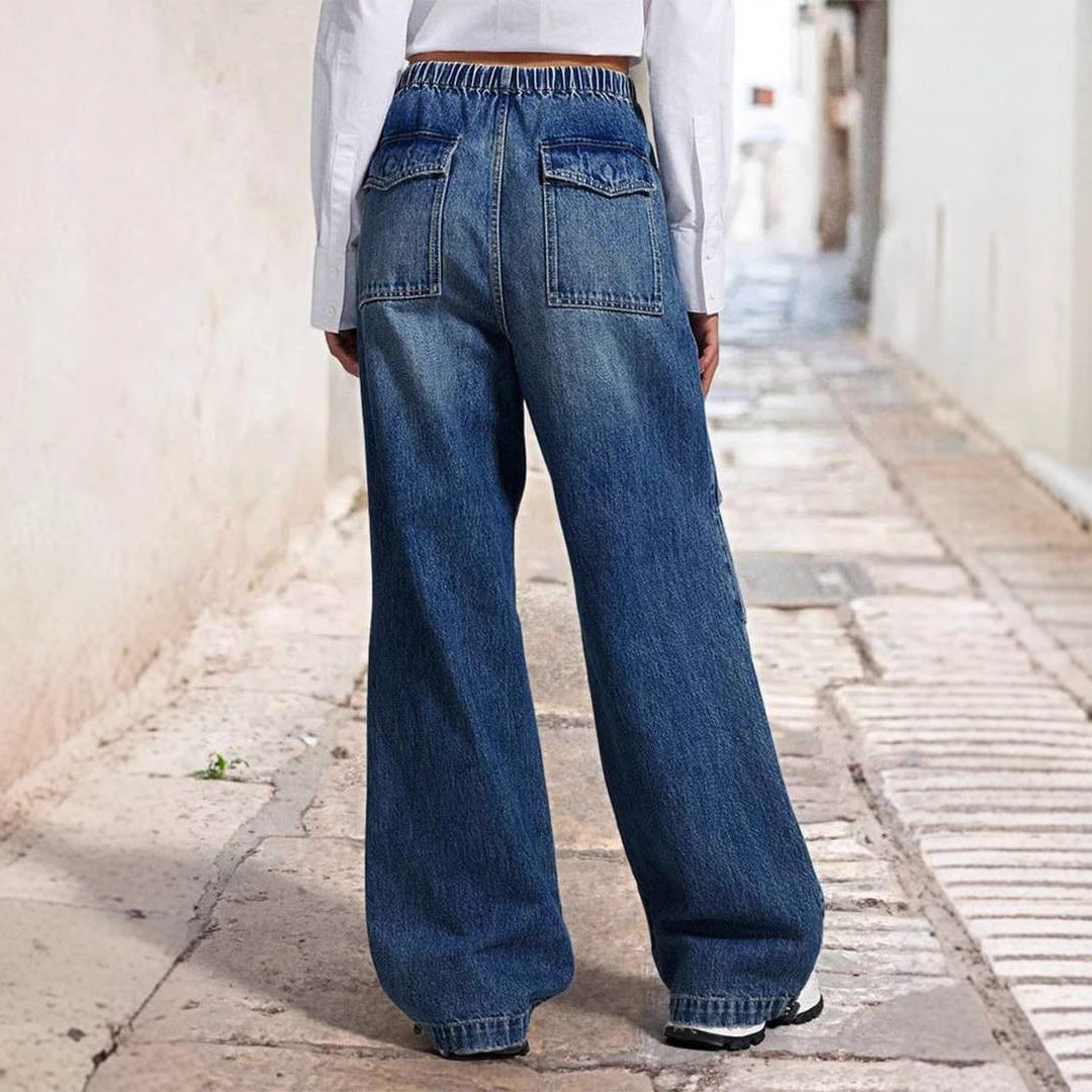 Jeans larges confortables pour femmes au style urbain décontracté Levoire