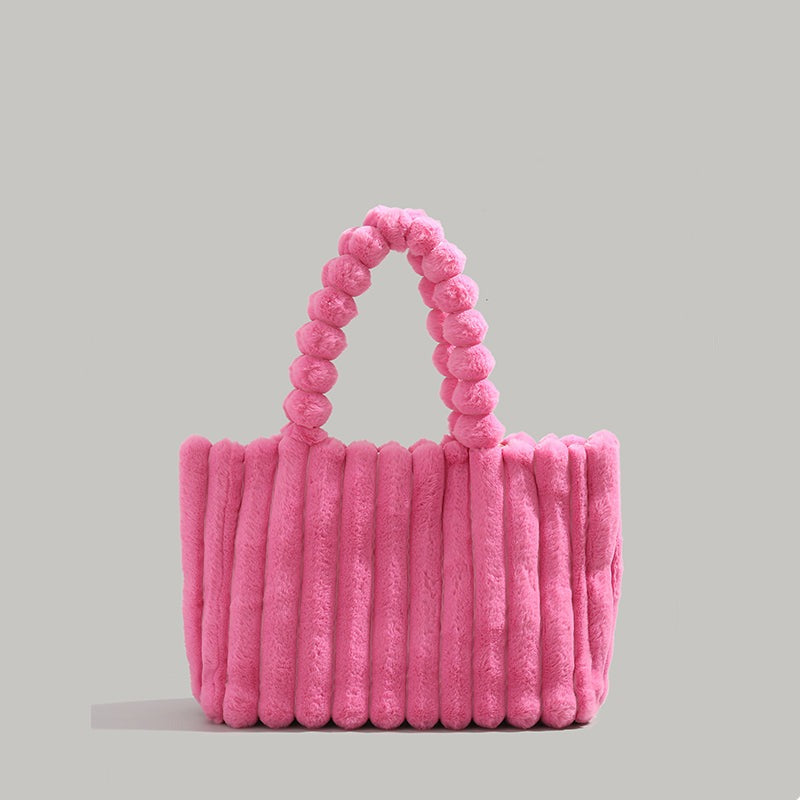 Levoire | Femme Sac fourre-tout en peluche Rouge framboise