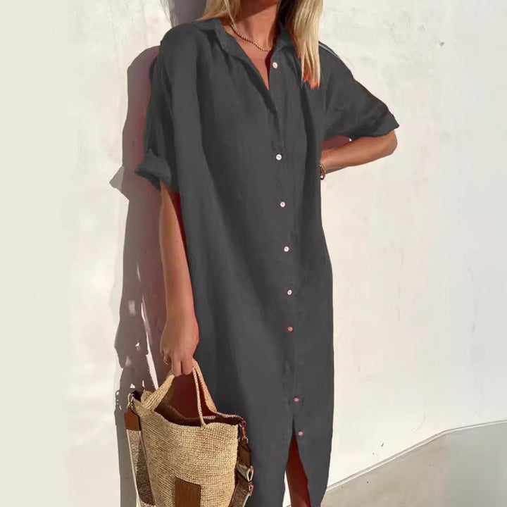Levoire | Robe de poche Coton-lin Longue robe de poche
