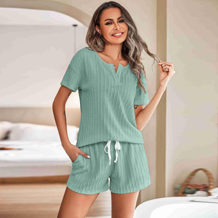 Levoire | Ensemble de shorts en jacquard à manches courtes