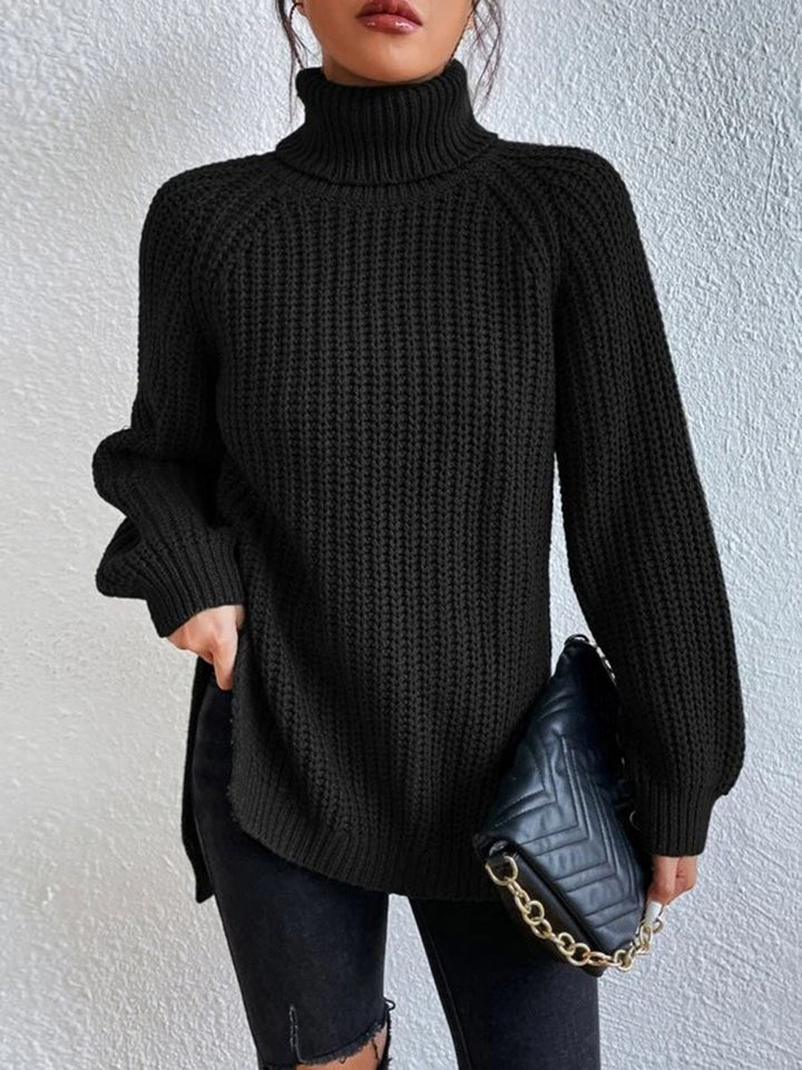 Levoire | Pull En Tricot À Col Roulé Sexy Noir