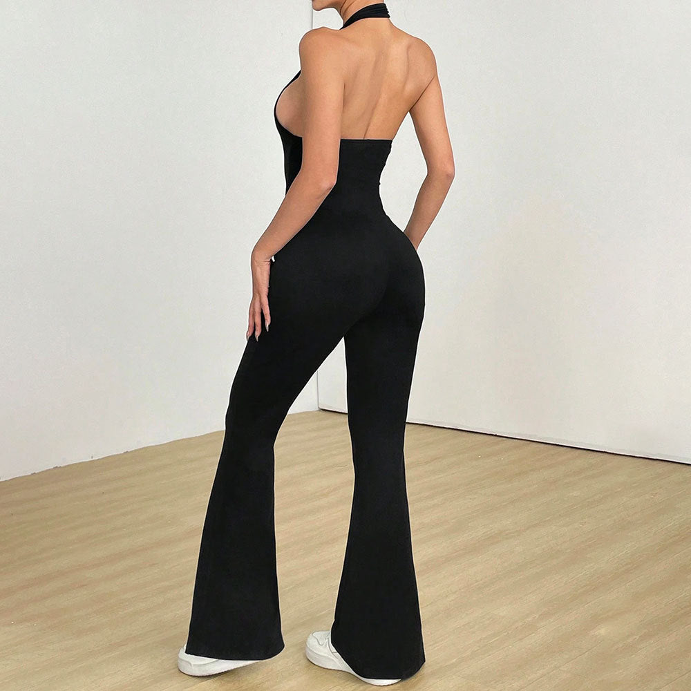 Combinaison pour femme avec décolleté en V profond et jambes larges Levoire