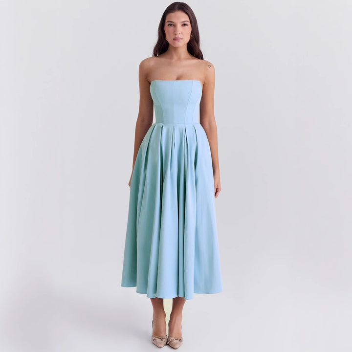 Robe de soirée pour femme avec décolleté en cœur et jupe évasée Levoire