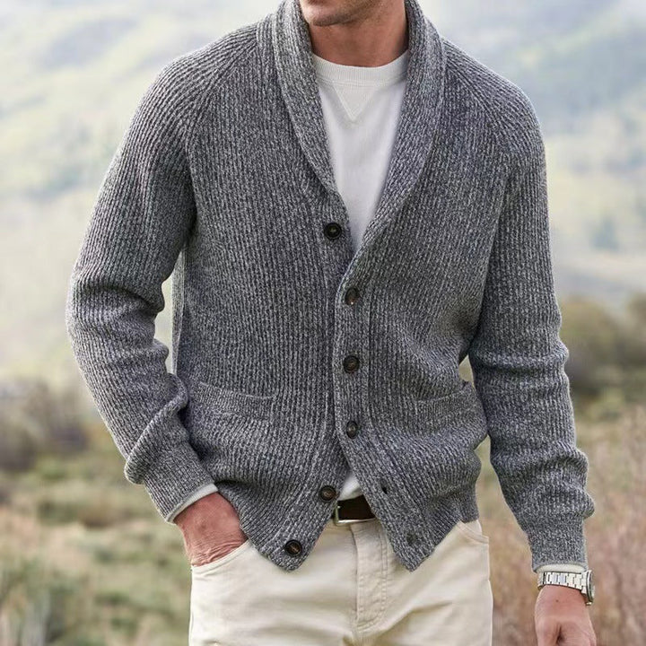 Levoire | Gilet En Laine De Vendange Avec Décolleté En V Pour Hommes Gris