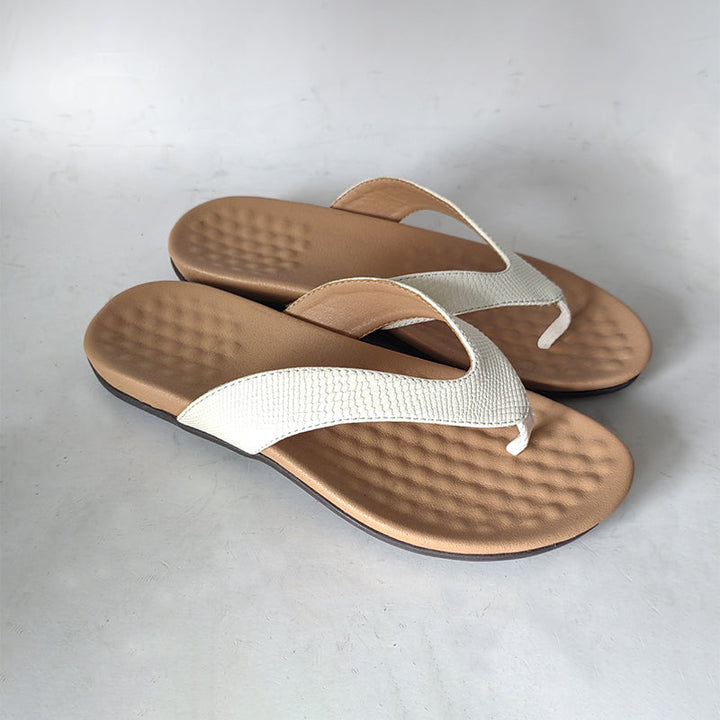 Levoire | Tongs De Luxe Avec Semelle Ergonomique Pour Femmes Blanc