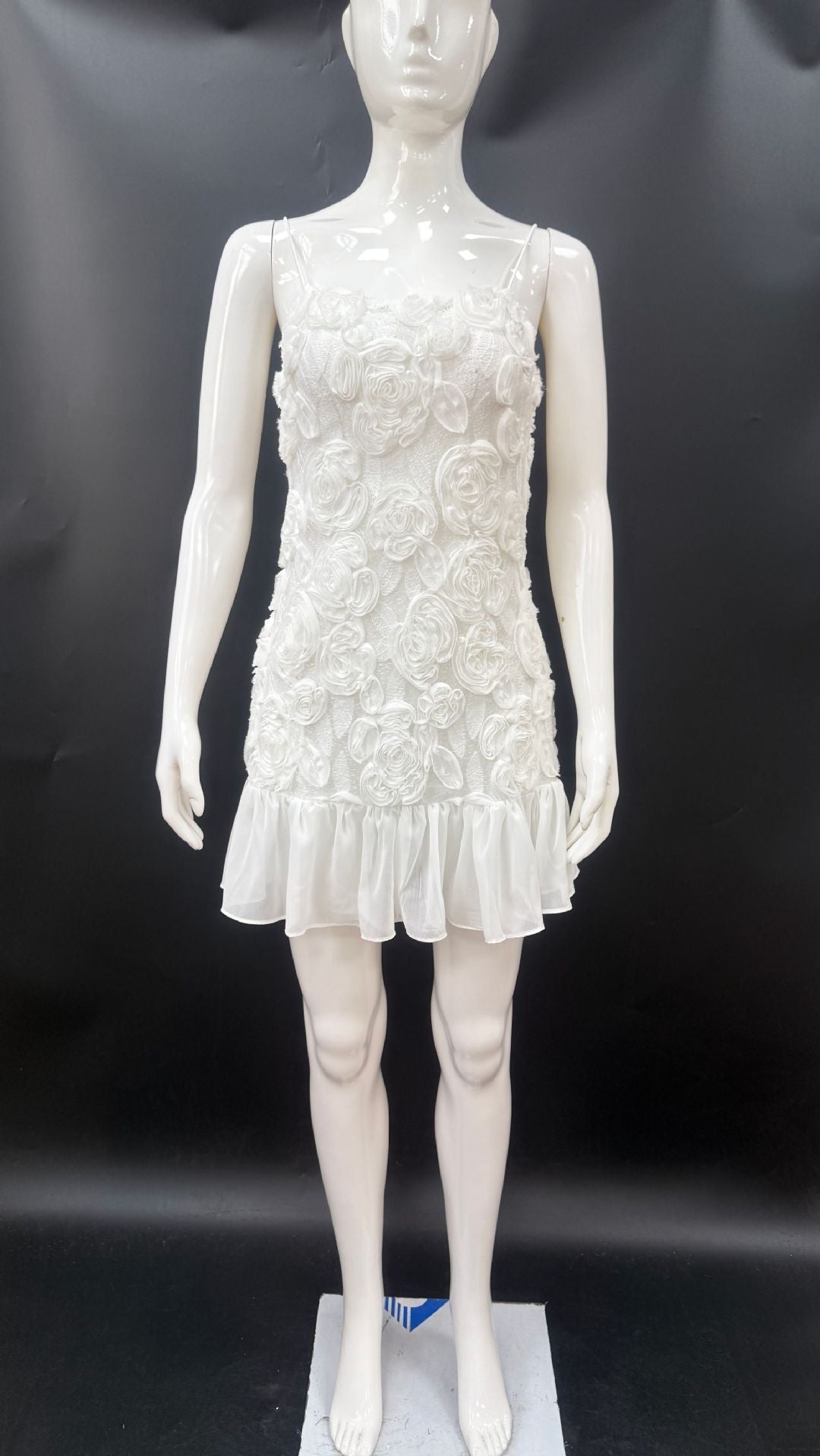 Levoire | Chic Floral Patchwork à Main Robe Blanc