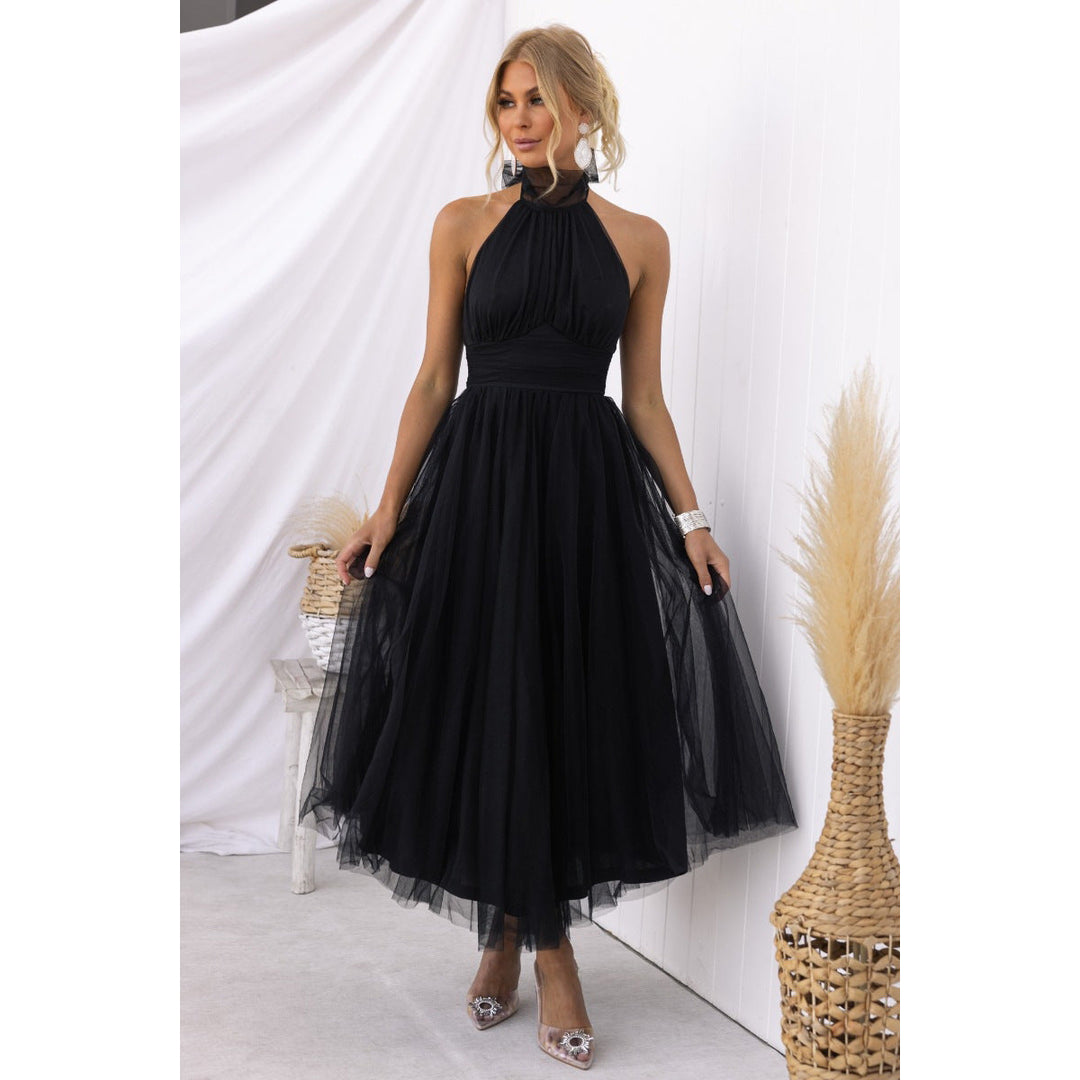 Levoire | Robe Élégante De Printemps Été Noir