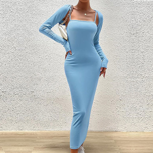 Robe maxi à manches longues pour femmes avec décolleté carré chic et coupe flatteuse Levoire