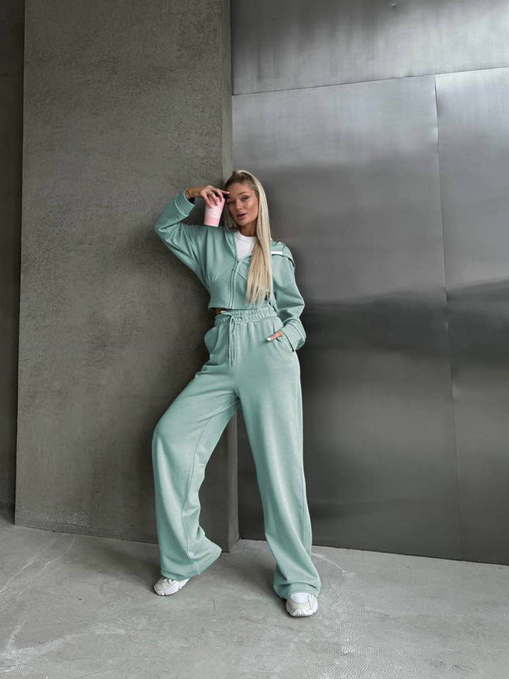 Levoire | Ensemble de sweatshirt à une couleur avec des cordons Vert