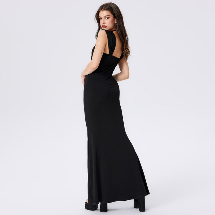 Robe maxi ajustée pour femmes avec des détails drapés Levoire