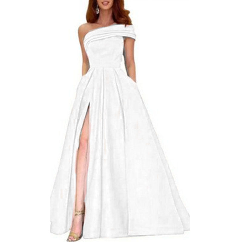 Levoire | Chic Vert Haute-Fente Sexy Robe Blanc