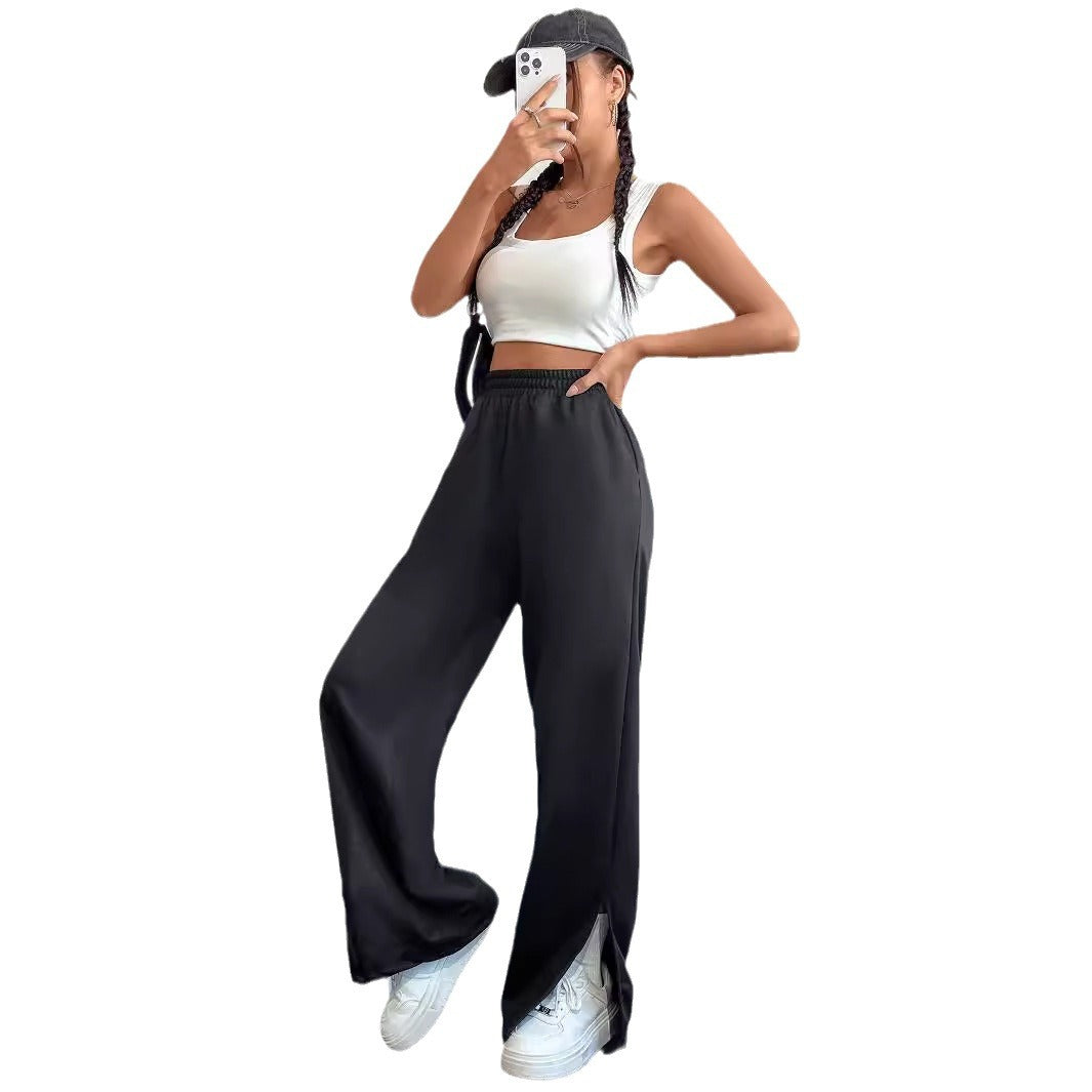 Pantalons de loisirs amples pour femmes avec fentes latérales Levoire