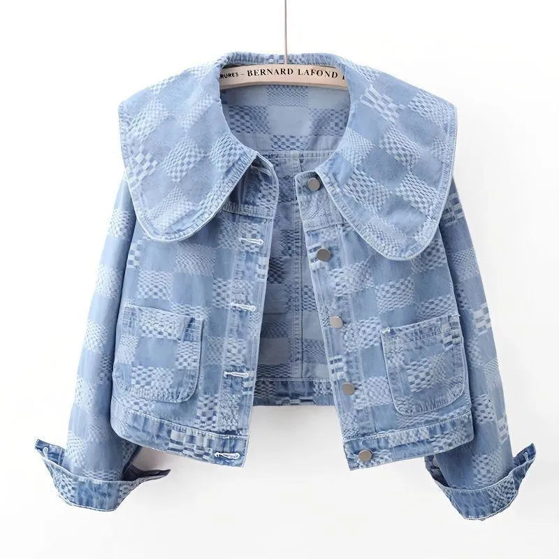 Levoire | Veste en denim courte avec un manteau de marin Bleu ciel
