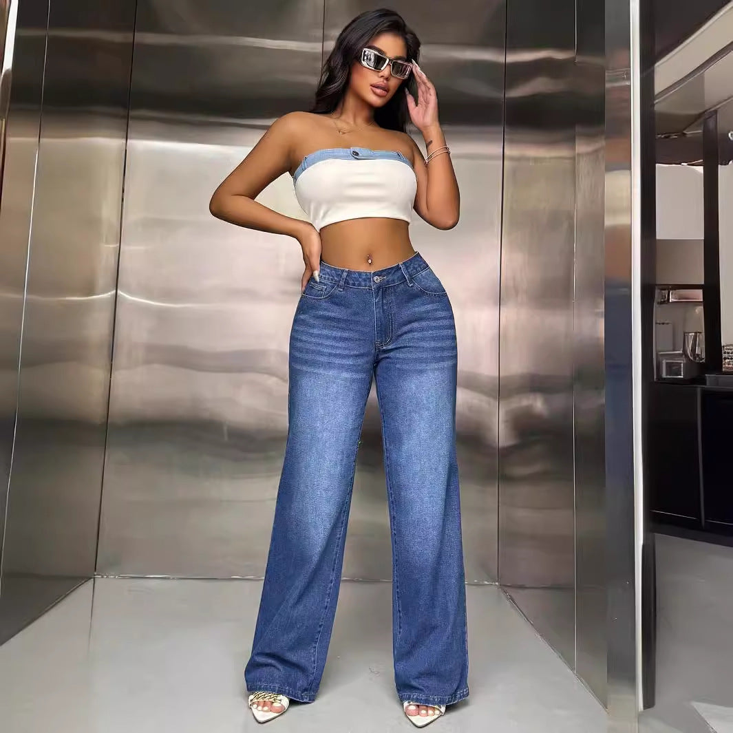 Jeans larges pour femmes en style de rue décontracté Levoire