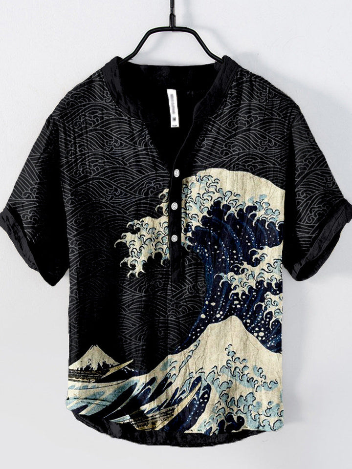 Levoire | Chemise Japonaise En Mélange De Lin Kanagawa Golf 2
