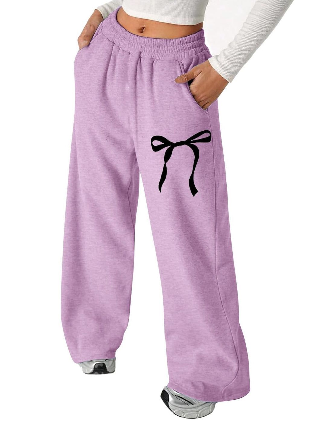 Pantalons de loisirs pour femmes avec motif de nœud élégant et coupe confortable Levoire