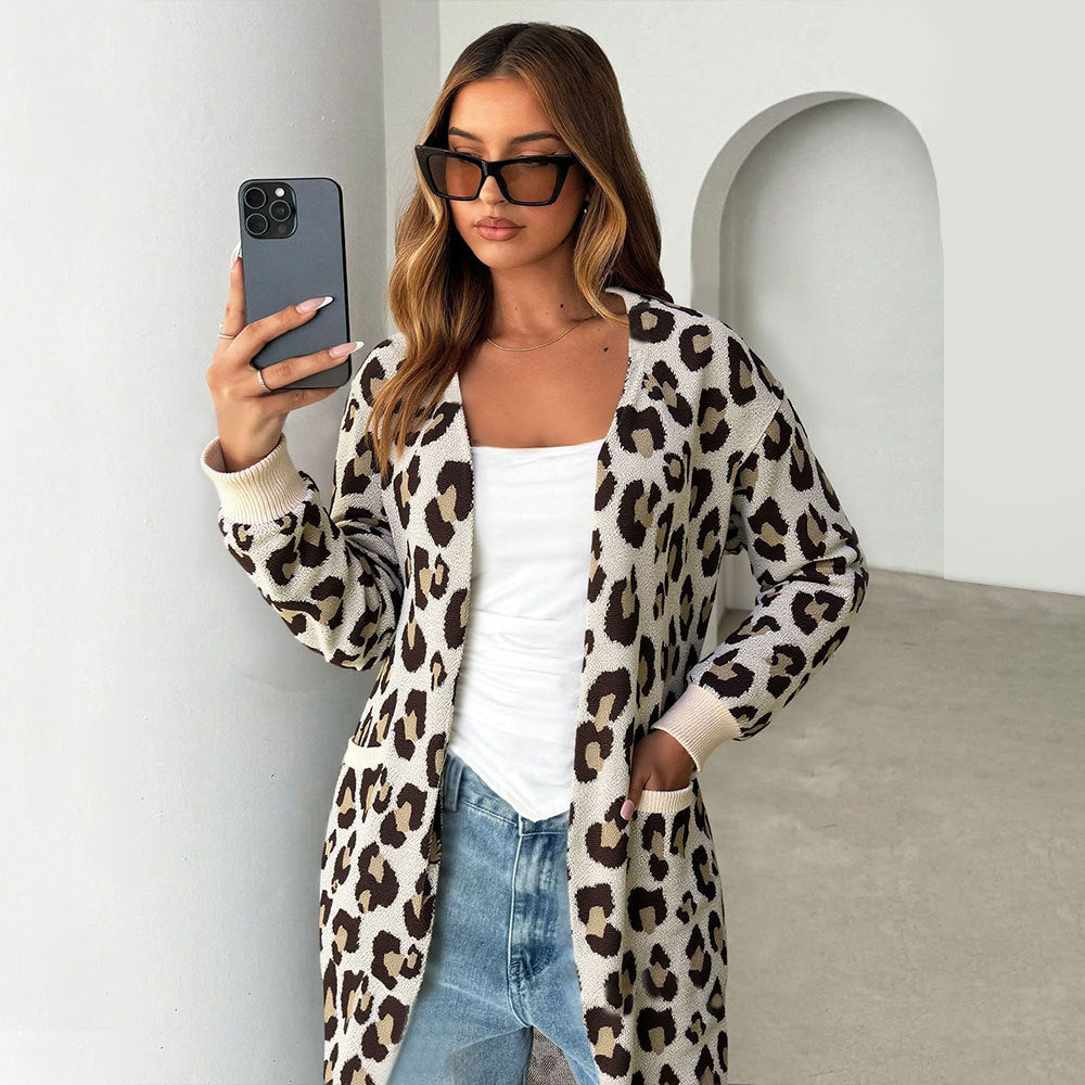Gilet pour femmes avec motif léopard et poches pratiques Levoire