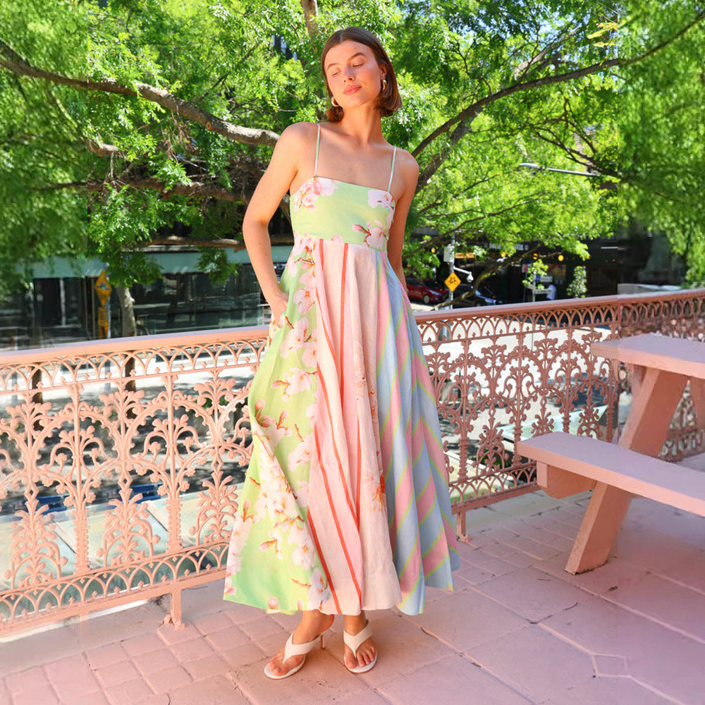 Robe maxi pour femmes avec des motifs ludiques et un tissu fluide Levoire