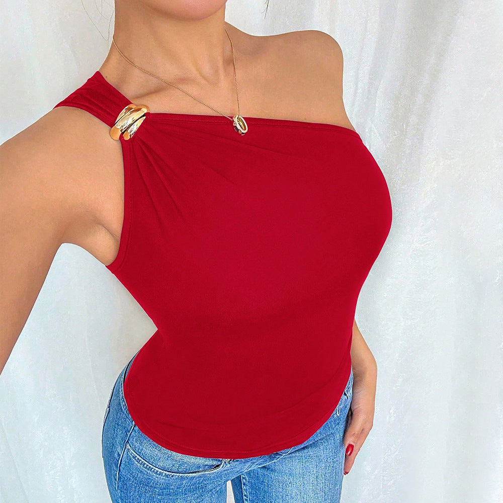 Body femme asymétrique avec nœud décoratif Levoire
