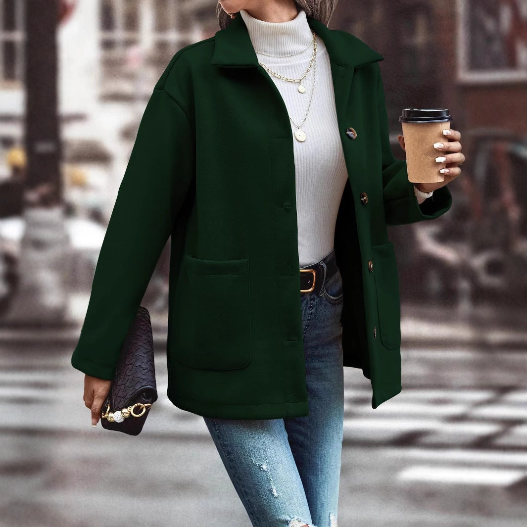 Veste surdimensionnée à la mode pour femmes avec détails de boutons et poches pratiques Levoire