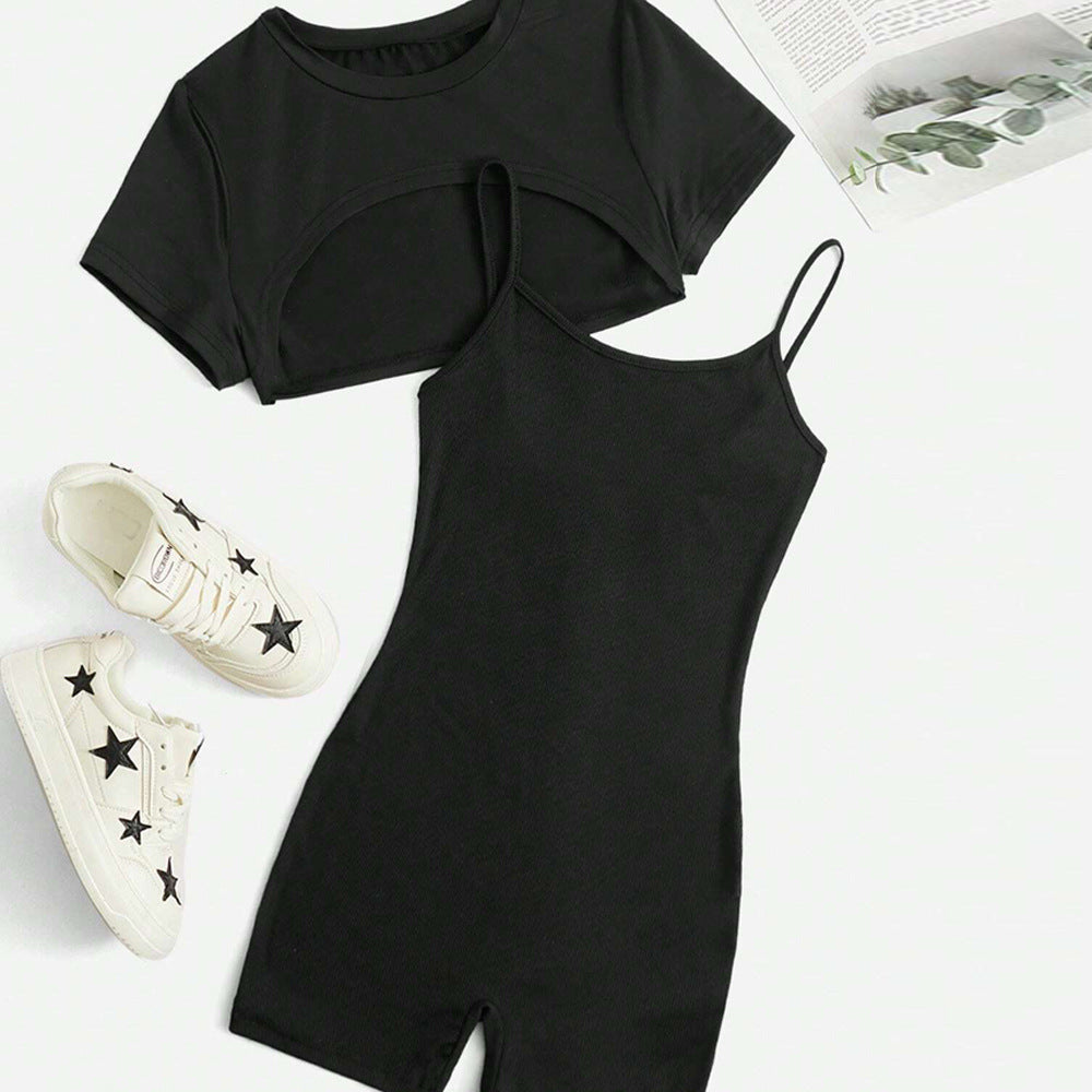 Ensemble de combinaison pour femme à top court et shorts Levoire