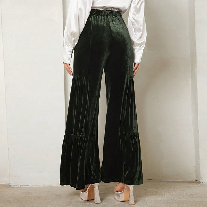 Pantalons larges en velours pour femmes avec détails froncés Levoire