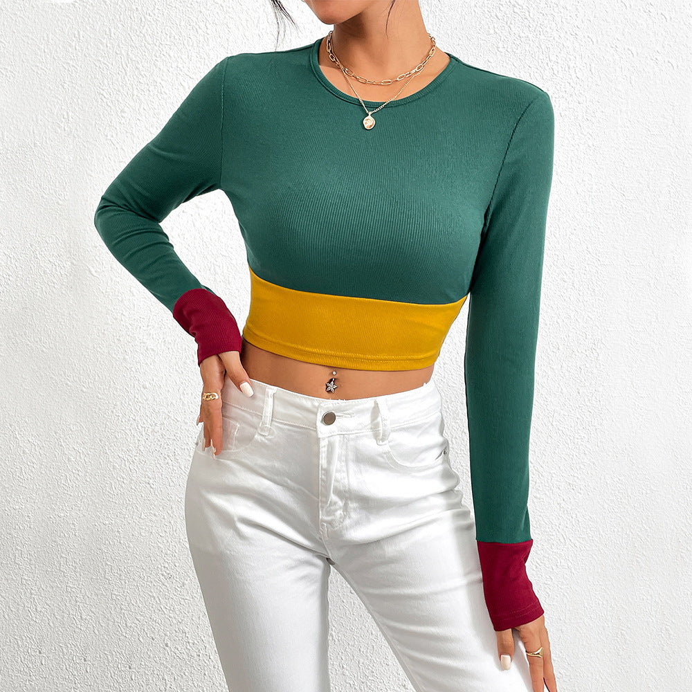 Top court pour femme avec design coloré et manches longues Levoire