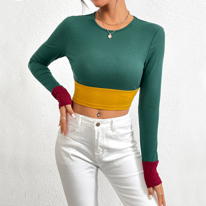 Top court pour femme avec design coloré et manches longues Levoire