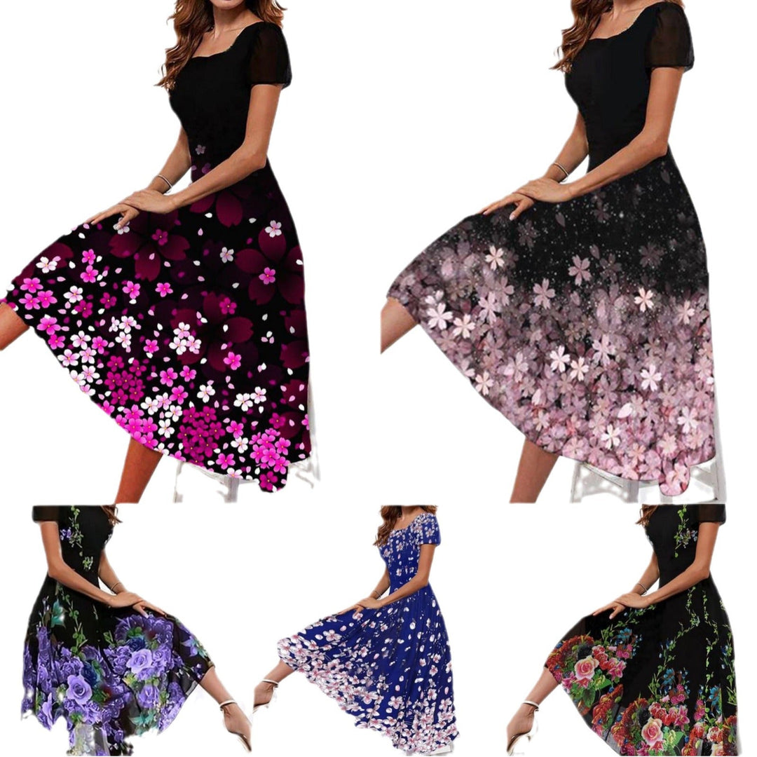 Levoire | Trendik Print Manches Courtes Robe Multicolore