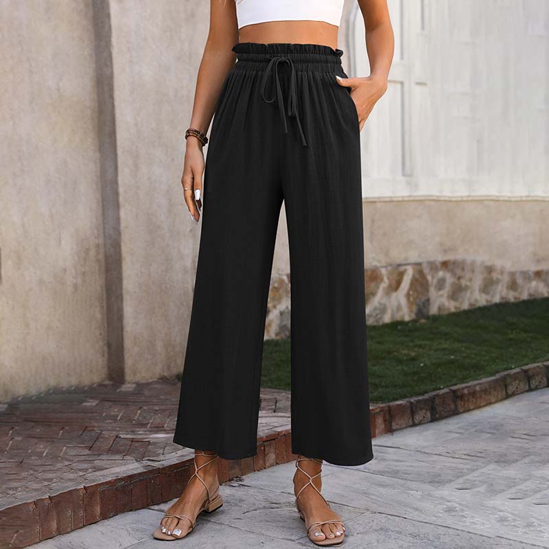 Levoire | Pantalon Décontracté De Couleur Unie Noir