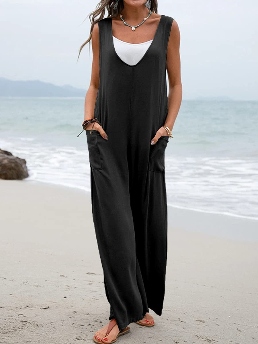 Levoire | Qualité Printemps Sans Manches Combinaison Femme noir