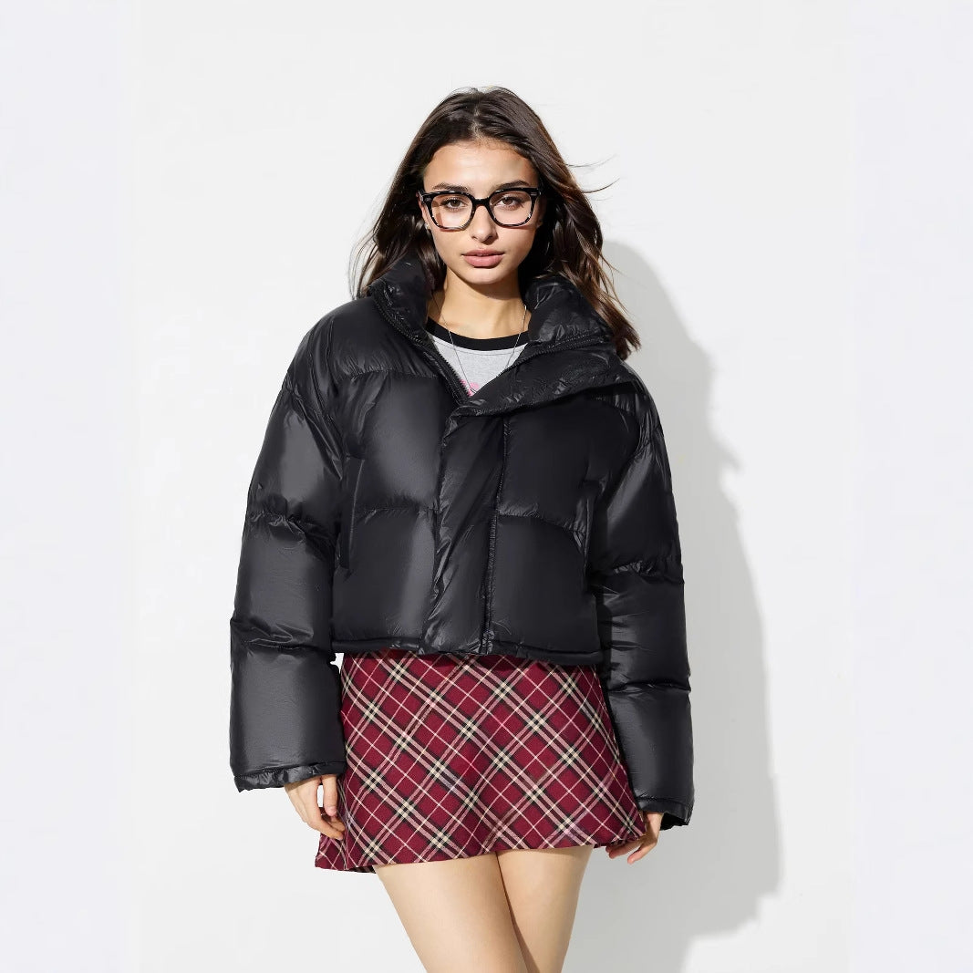 Veste en duvet tendance pour femmes avec épaules tombantes et col tendance Levoire