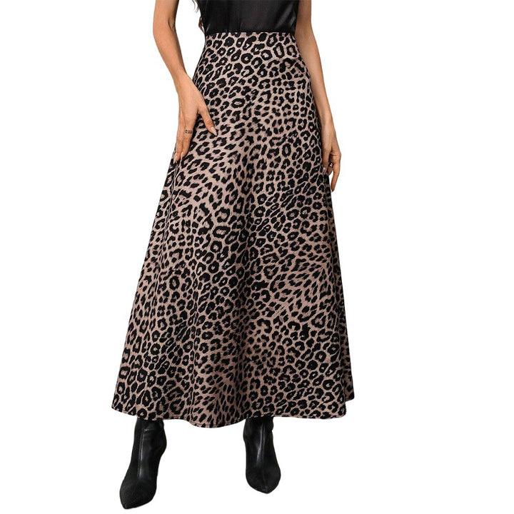 Jupe maxi pour femmes avec un motif léopard élégant et une taille haute Levoire
