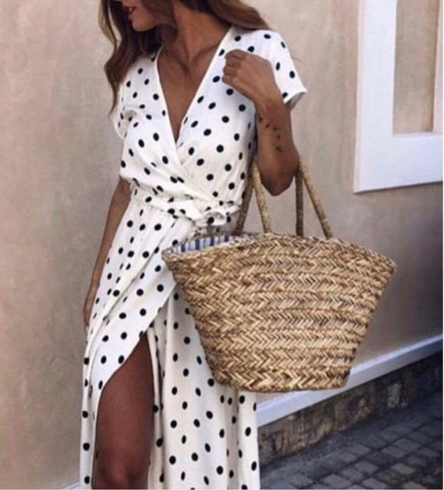 Robe maxi femme avec design floral enroulé et taille élégante Levoire