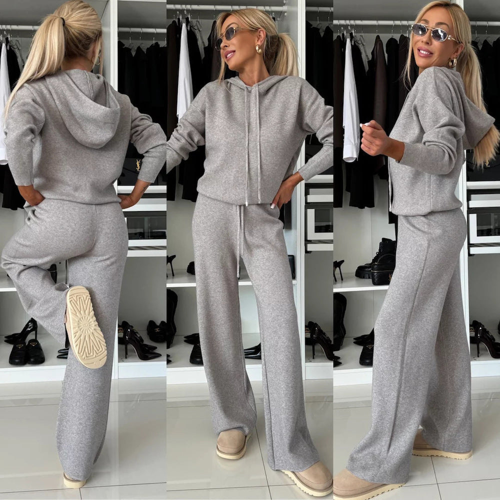 Levoire | Élégant Ensemble à Deux Pièces Pantalon à Jambes Larges avec Bretelles Nouées