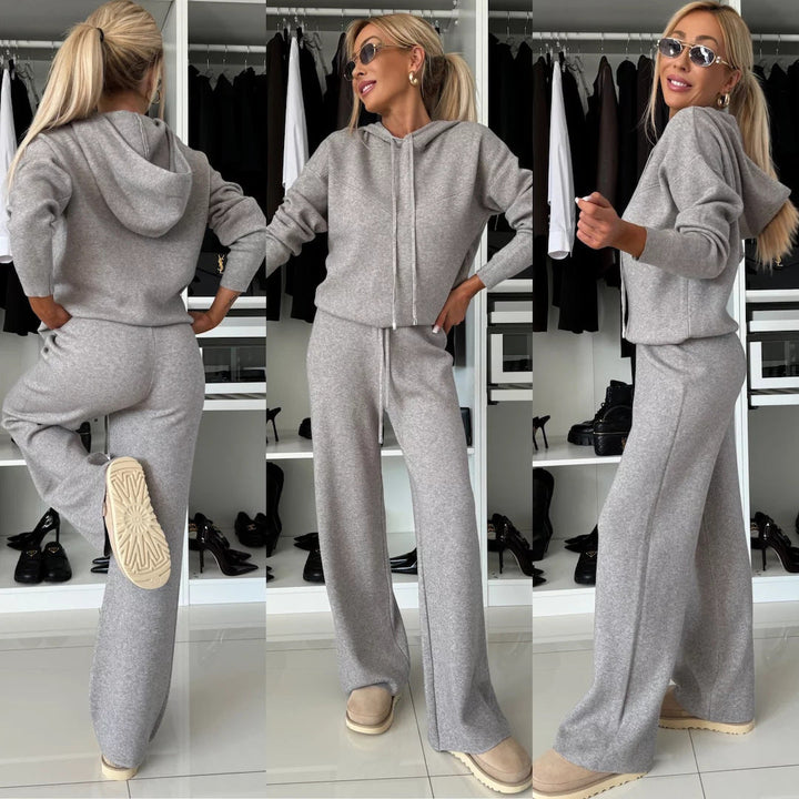 Levoire | Élégant Ensemble à Deux Pièces Pantalon à Jambes Larges avec Bretelles Nouées