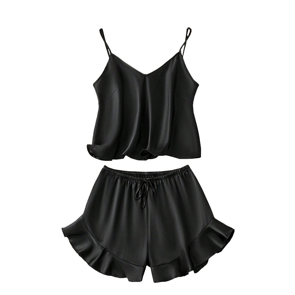 Ensemble de pyjama pour femmes en matériau satiné avec design Zara Levoire