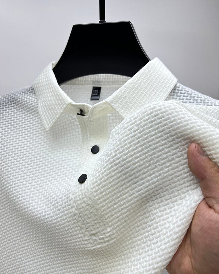 Levoire | Polo Pour Hommes Respirant D'Été En Mesh Blanc