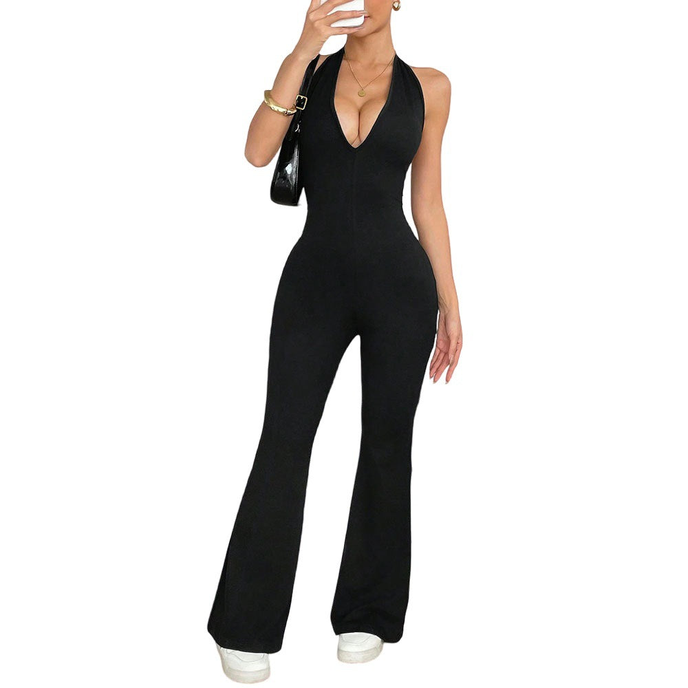 Combinaison pour femme avec décolleté en V profond et jambe large Levoire