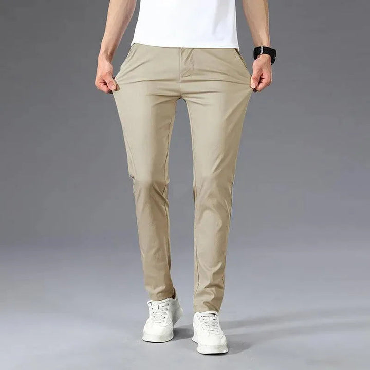 Levoire | Pantalons droits fins pour homme Khaki