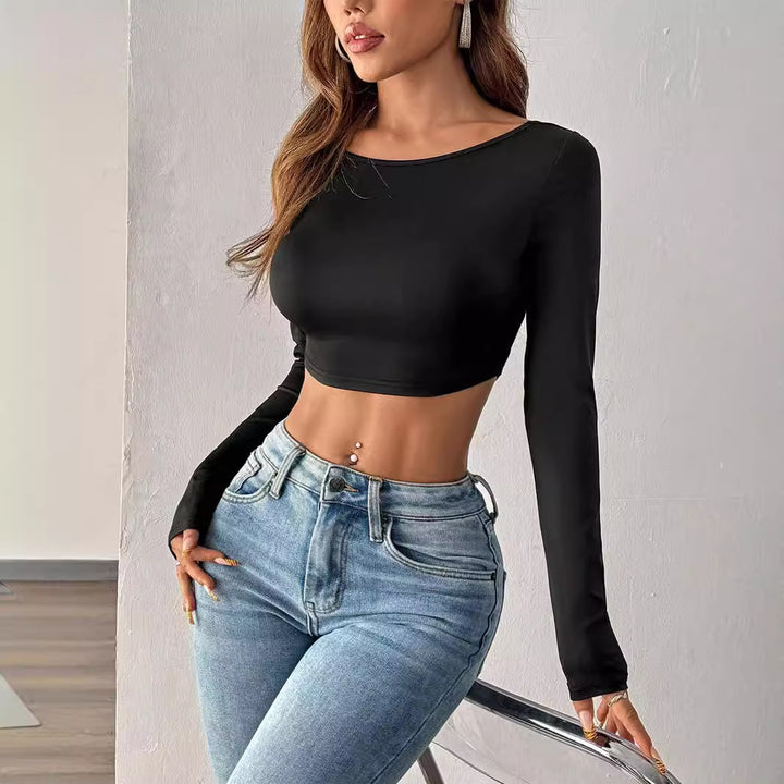 Chemise à manches longues cropped pour femmes au design minimaliste Levoire