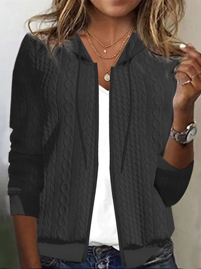 Cardigan femme avec capuche et motif texturé Levoire