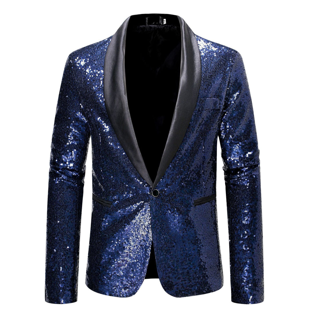 Avriane Veste à sequins pour hommes avec col châle