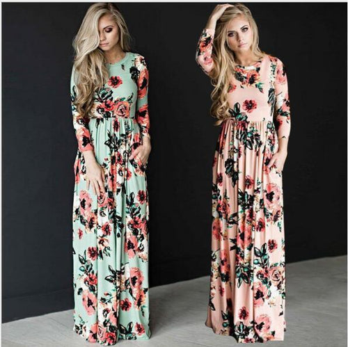 Levoire | Robe à fleurs Robe longue Robe à fleurs Jupe large Robe
