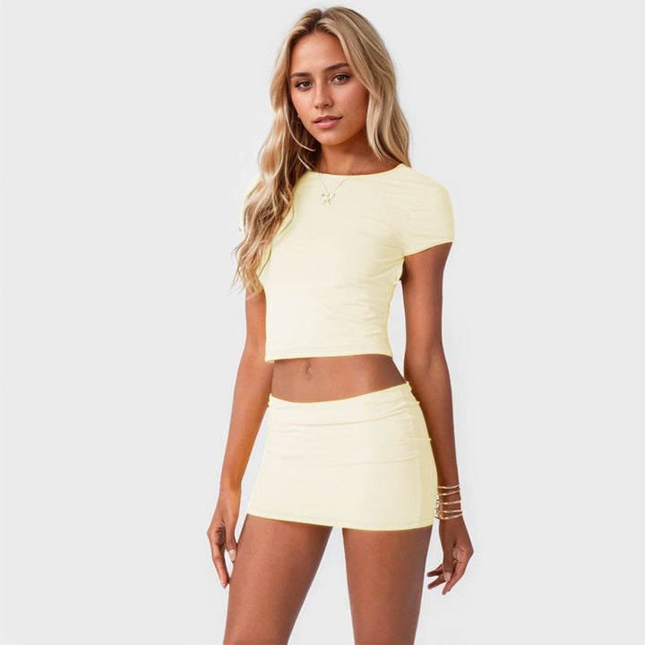 Ensemble de Top Court et Jupe Mini pour Femmes Levoire