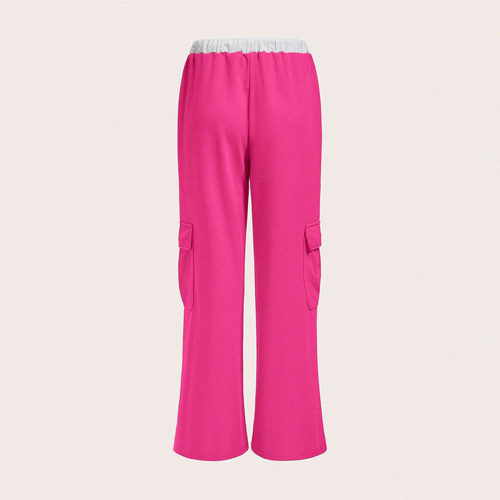 Pantalons cargo décontractés pour femmes avec une coupe large et une taille élastique Levoire