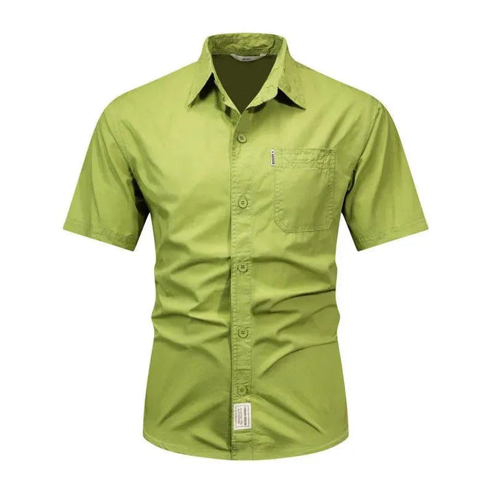Levoire | Chemise fine à demi-plumes vert d'hedelmän