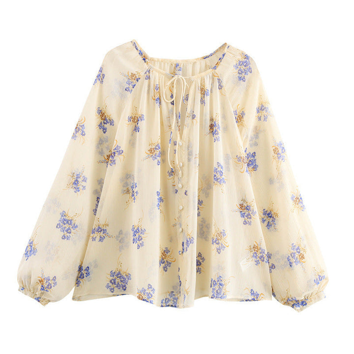 Levoire | Chemise transparente à motif floral Chemise semi-transparente Couleur