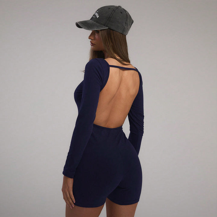 Body à manches longues pour femmes avec une coupe ajustée et un décolleté U tendance Levoire