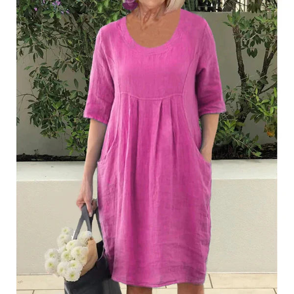 Levoire | Robe En Coton À Manches Courtes Rosa